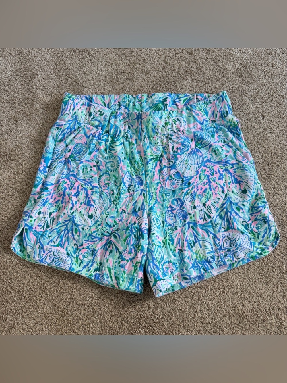 Lilly Pulitzer Surf Blue Soleil It On Me Kylar Knit Shorts Preppy Beach